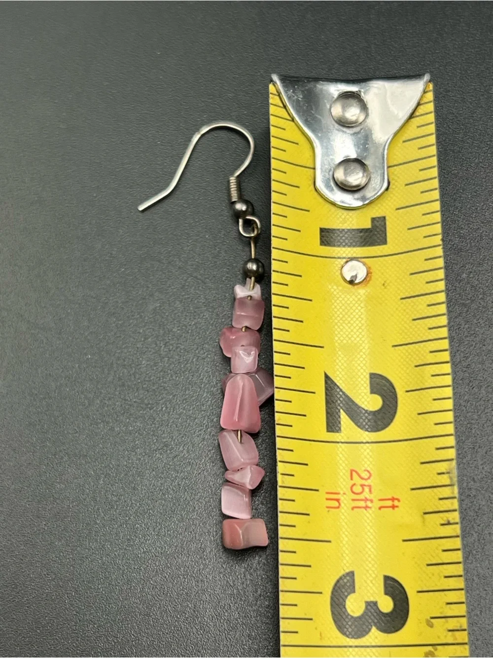Handmade Beaded Dangle Earrings Lot of 2 Pink Cat’s Eye & Aurora Borealis Glass